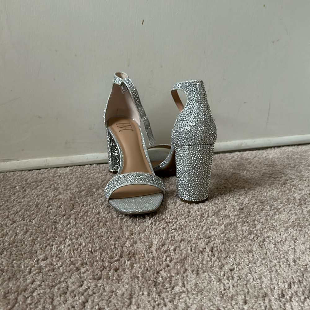 INC size 7 strappy rhinestone heels